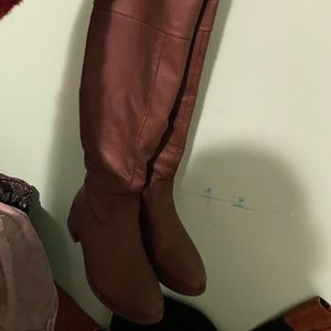 Brown leather boots women